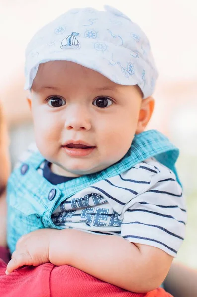 Adorable Baby Boy Cap Posing — Stock Photo, Image