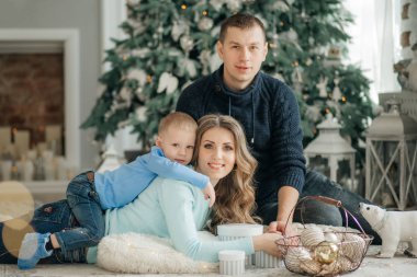 Dekore Noel iç portre Happy Little Boy  