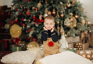 Dekore Noel iç portre Happy Little Boy  