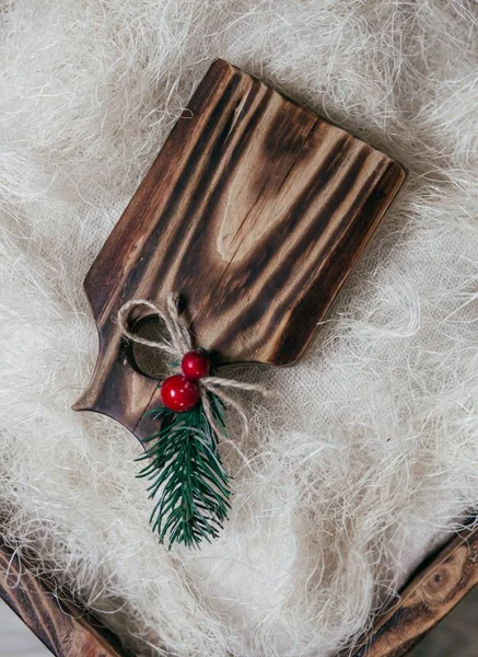 Wooden Board Christmas Interior Photo Forewer — Stock Photo, Image