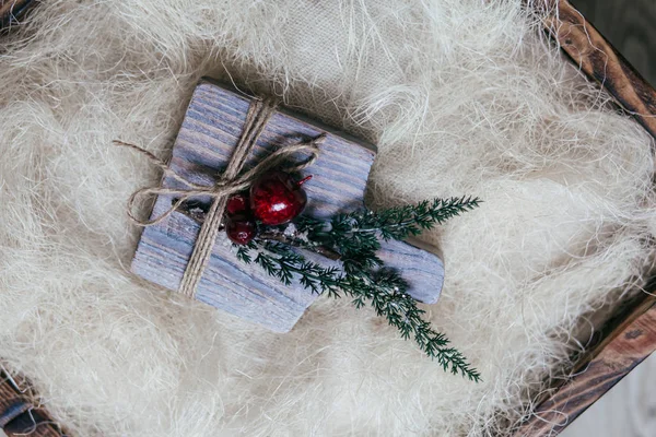 Wooden Board Christmas Interior Photo Forewer — Stock Photo, Image