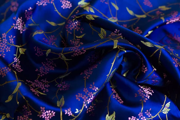 絹織物の質感花の背景 — ストック写真