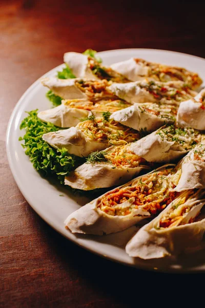 Vegetable Savory Strudels Cheese Rolls — Stock Photo, Image