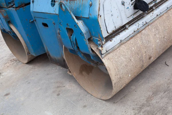 Blue construction road roller. — Stok Foto