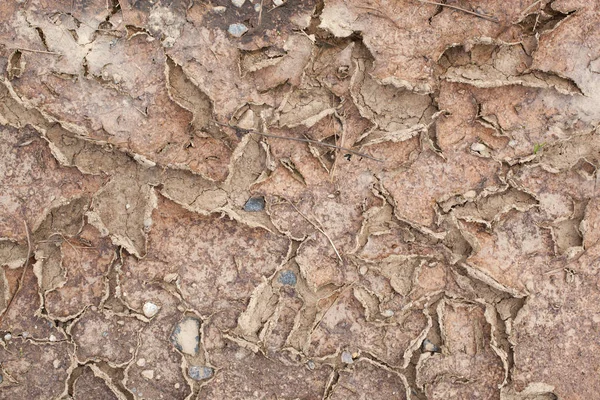 Трещина почвы с различными гранитными камнями — стоковое фото