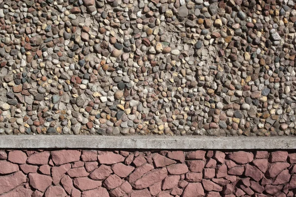 Steinmauer Textur Straße Aus Kleinen Und Mittleren Runden Steinen — Stockfoto