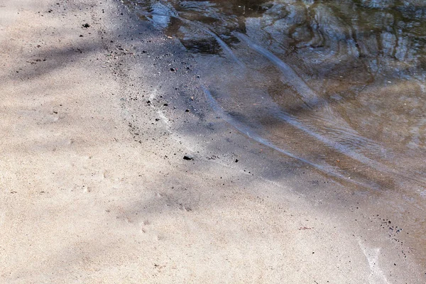 Καθαρίστε ψιλή άμμο παραλία φόντο, φύση έννοια, φως ημέρας εξωτερική — Φωτογραφία Αρχείου