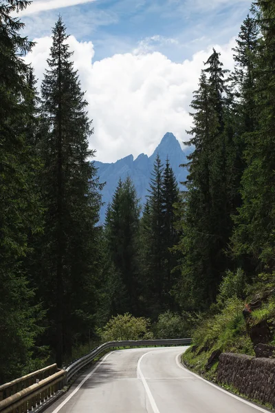 Порожня дорога в горах — стокове фото