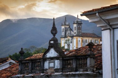 streets of the historical town Ouro Preto Brazil  clipart