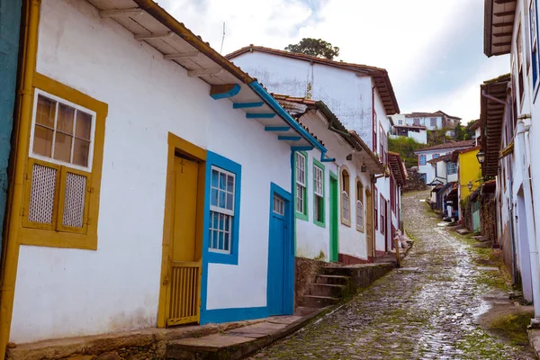 Straten van de historische stad van Ouro Preto, Brazilië — Stockfoto