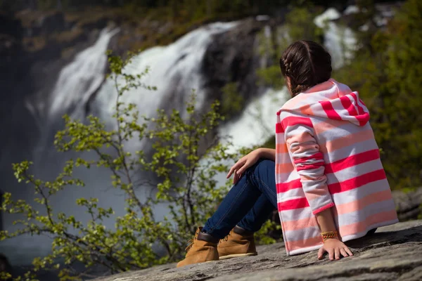 Girl hiker a — Stock Photo, Image