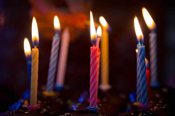 Candele di buon compleanno — Foto Stock