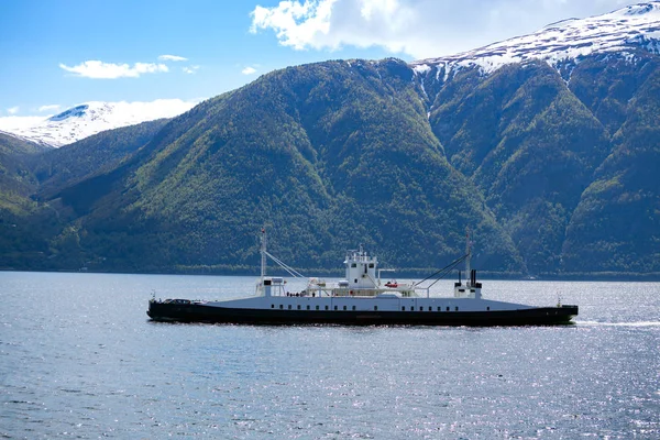 Ferry on the fjord — Stock Photo, Image