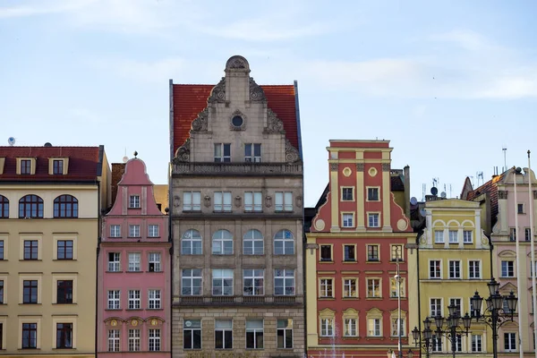 Kolorowe budynki we Wrocławiu — Zdjęcie stockowe