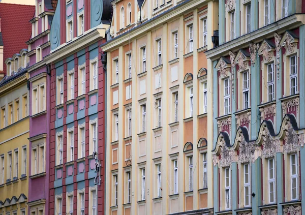 Edifícios coloridos de Wroclaw — Fotografia de Stock