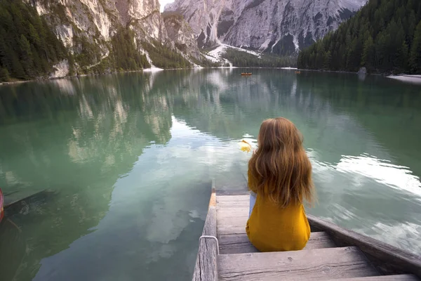 Lago di Braies — Fotografia de Stock