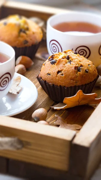 Kuchen und Tee — Stockfoto