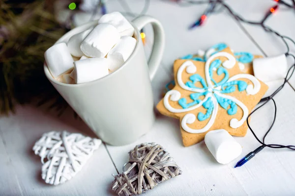 Kopp kaffe och marshmallows — Stockfoto