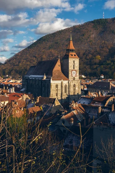 Vista da Igreja Negra no Brasov — Fotografia de Stock