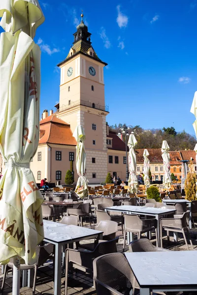 Vista da praça principal no Brasov — Fotografia de Stock