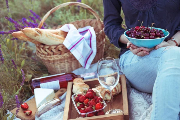 Picknick i ängen — Stockfoto