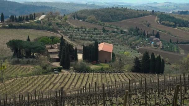 Toskana Italien April 2017 Typische Toskanische Landschaft Mit Den Wunderschönen — Stockvideo