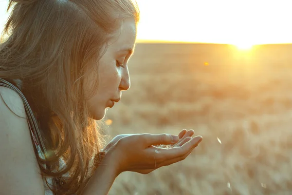 Chica en el campo — Foto de Stock