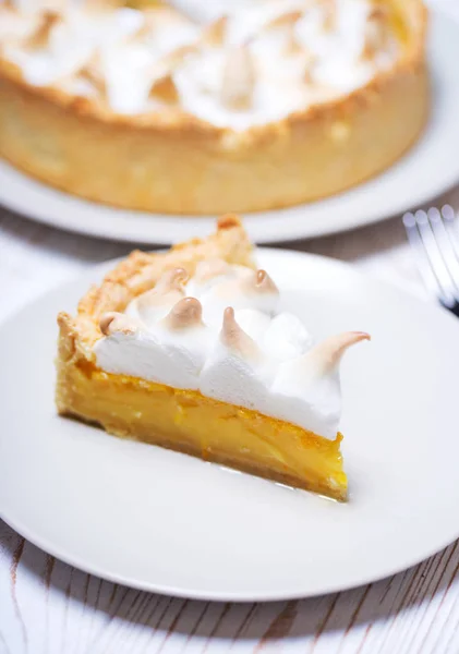 Dessert Delicious Lemon Tarts Classic Meringue Toppin — Stock Photo, Image