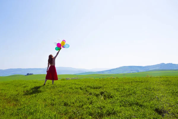 Chica con globo — Foto de Stock