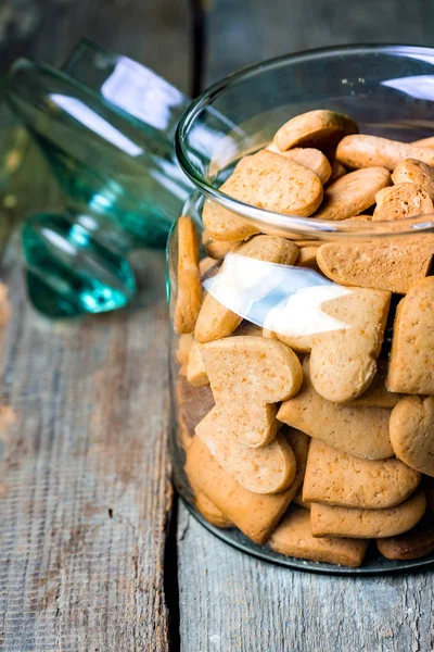 Gingerbread in a glass jar — Stock Photo, Image