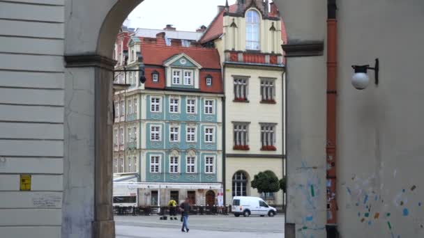 Κεντρική πλατεία Ρίνεκ του Wroclaw — Αρχείο Βίντεο