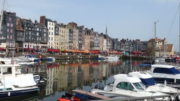 Honfleur Přístav Krásný Den Normandie Francie — Stock video