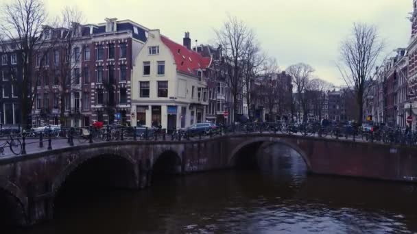 Amsterdam Nizozemsko Března Ulice Kanály Amsterdamu — Stock video
