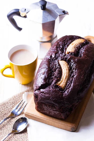 Pão de banana e café — Fotografia de Stock