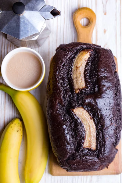 Pão de banana e café — Fotografia de Stock