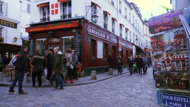 Paris France Mars 2018 Beaucoup Gens Marchent Dans Les Rues — Video