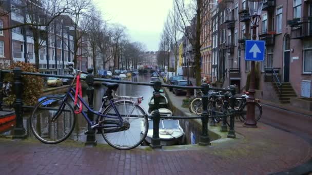 Amsterdam Niederlande März 2018 Straßen Und Kanäle Von Amsterdam — Stockvideo