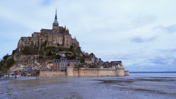 Νησί Του Mont Saint Michel Γαλλία Απριλίου 2018 Άποψη Του — Αρχείο Βίντεο