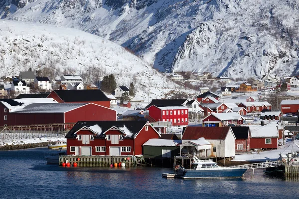 Beautiful view on the city Reine — Stock Photo, Image