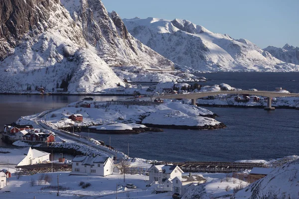 Beautiful view on the city Reine — Stock Photo, Image