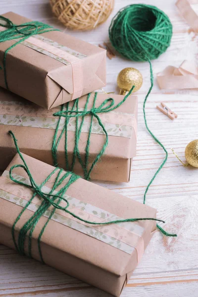 Gifts and Christmas decor — Stock Photo, Image