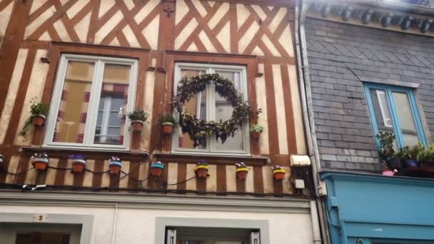 Honfleur France Avril 2018 Vue Sur Une Belle Rue Vide — Video