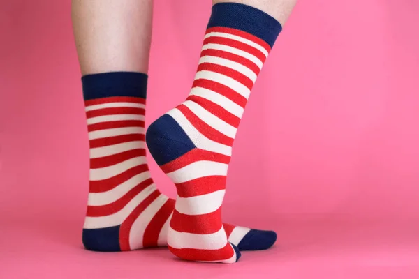 Striped bright socks — Stockfoto