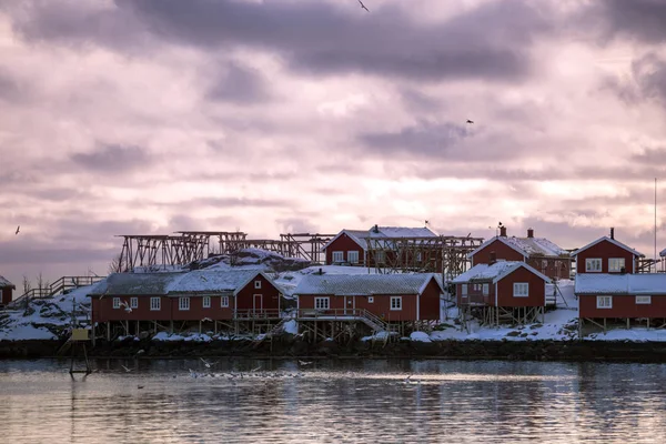 Traditioneel Noors houten huis rorbu — Stockfoto