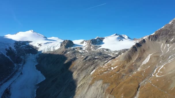 Widok Powietrza Lodowiec Grossglockner Alpy Austriackie — Wideo stockowe