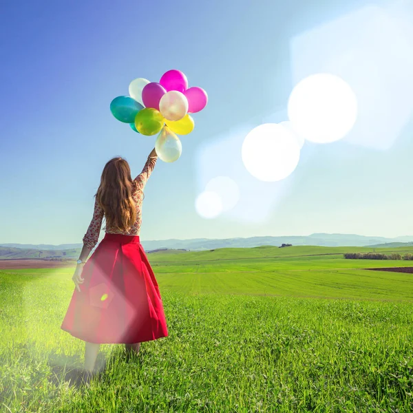 Menina com balão — Fotografia de Stock