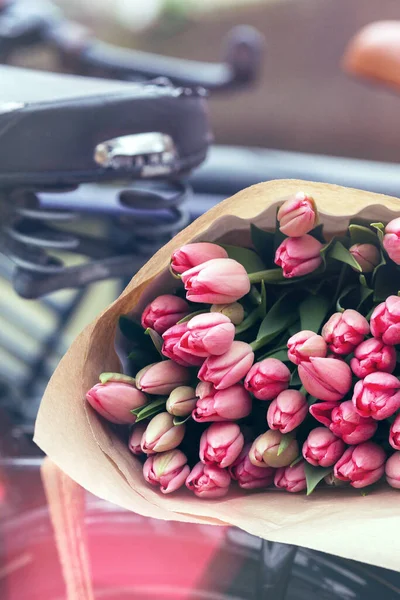 Bouquet of pink tulips — Stock Photo, Image