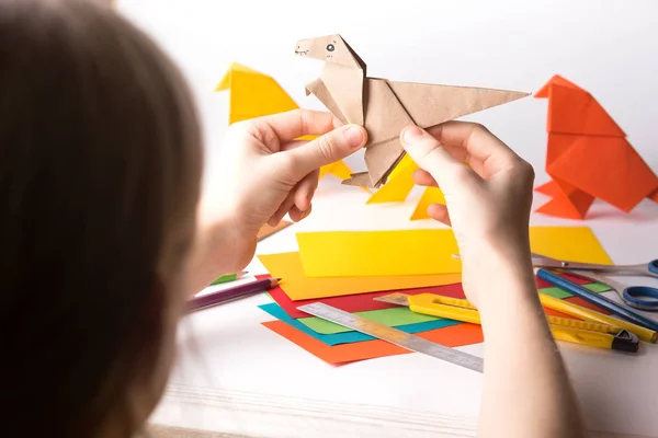 Origami oiseau en papier coloré — Photo