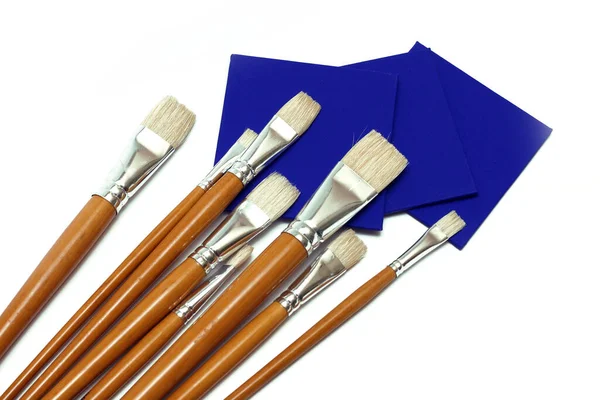 Brushes Canvas White Backgroun — Stock Photo, Image