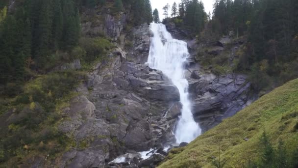 Vista Das Cachoeiras Krimml Parque Nacional High Tauern Salzburgo Áustria — Vídeo de Stock